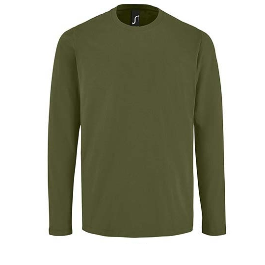 Koszulka Męska Długi Rękaw Bawełniana L02074 - Dark Khaki