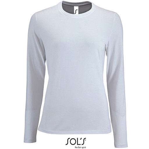 Damski t-shirt z dlugim rekawem L02075 - White