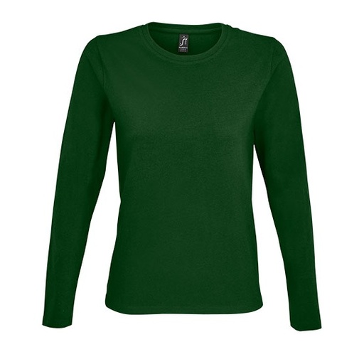 Damski t-shirt z dlugim rekawem L02075 - Bottle Green
