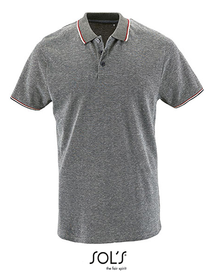 Męskie polo melanżowe Paname  - Heather Black