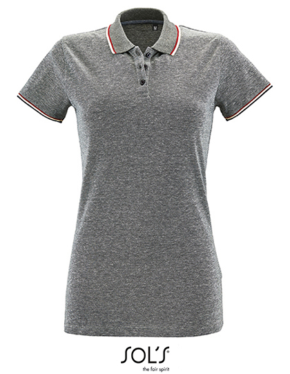 Damskie polo melanżowe Paname  - Heather Black