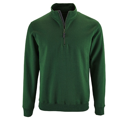 Bluza Męska Ze Stojka Z Zamkiem Bawełna Ring-Spun L02088 - Bottle Green