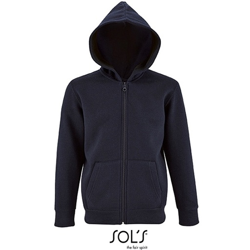 Bluza Dziecięca z Kapturem na Zamek Bawełna Ring-Spun L02092 - French Navy