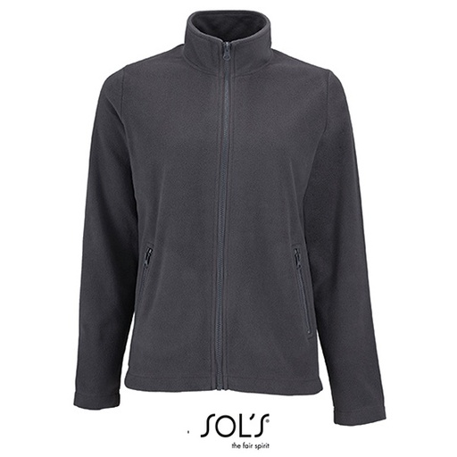 Bluza Damska Polarowa Ze Stojka L02094 - Charcoal Grey (Solid)