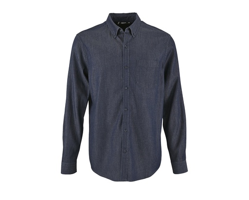 Męska koszula z długim rękawem L02100 - Denim Brut