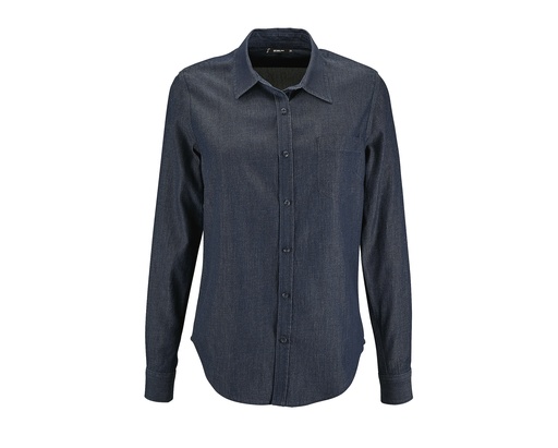 Damska koszula denimowa z długim rękawem L02101 - Denim Brut