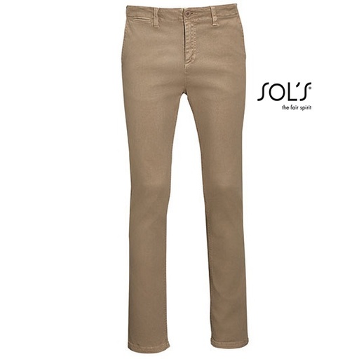 Męskie spodnie chino L02120 - Chestnut