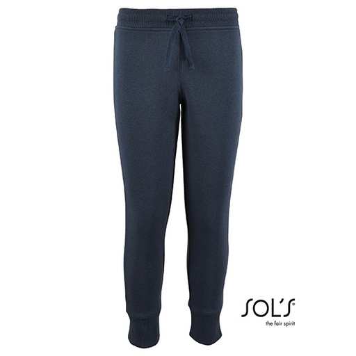 Spodnie Dresowe Dzieciece Slim Bawelniane Poliestrowe L02121 - French Navy