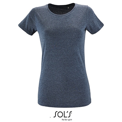 Damski T-shirt z okrągłym dekoltem L02758 - Heather Denim