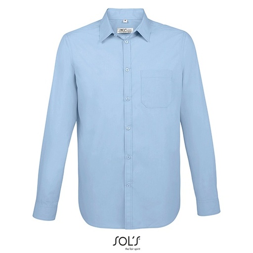 Koszula Męska Slim Poliester Bawełna L02922 - Sky Blue