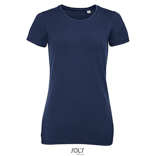 T-shirt Damski Elastyczna Bawełna L02946 - French Navy