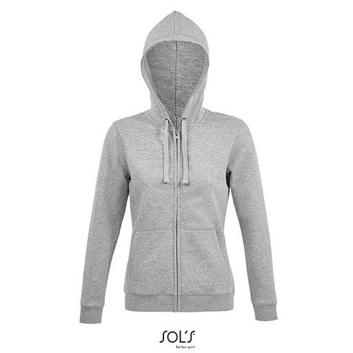 Bluza Damska Rozpinana z Kapturem Bawełniana LSF L03106 - Heather Grey Melange