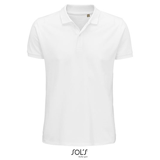 Koszulka Polo Klasyczna Bawełna Organiczna Pique L03566 - White