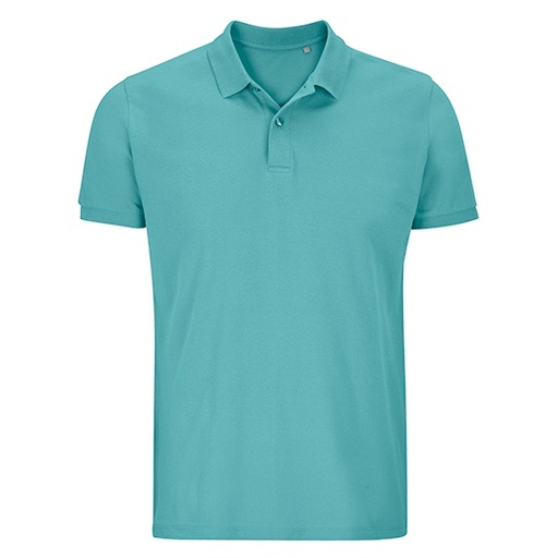 Koszulka Polo Klasyczna Bawełna Organiczna Pique L03566 - Pool Blue