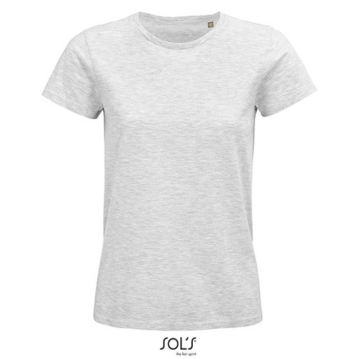Damski t-shirt okrągły dekolt L03579 - Ash (Heather)