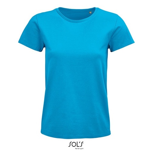 Damski T-shirt z okrągłym dekoltem L03579 - Aqua