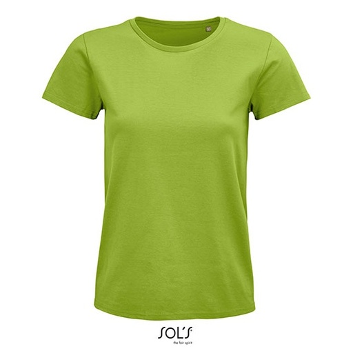 Damski t-shirt bawełniany z okrągłym dekoltem L03579 - Apple Green