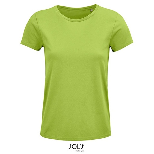 T-shirt Damski Klasyczny Bawełniany L03581 - Apple Green