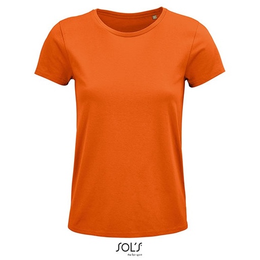 Damski T-shirt z okrągłym dekoltem L03581 - Orange