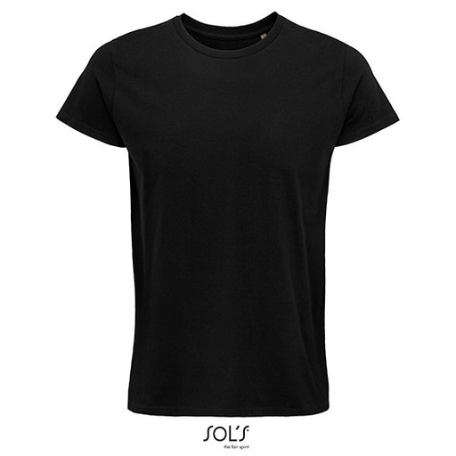 Męski T-shirt z Okrągłym Dekoltem L03582 - Deep Black
