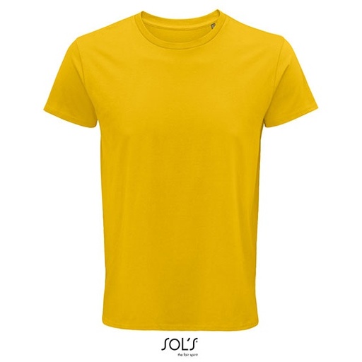 Męski T-shirt z Okrągłym Dekoltem L03582 - Gold