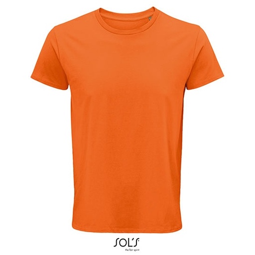 Męski T-shirt z Okrągłym Dekoltem L03582 - Orange