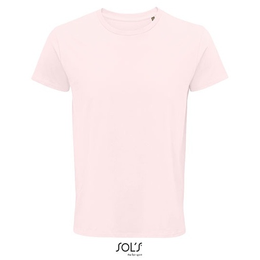 Męski T-shirt z Okrągłym Dekoltem L03582 - Pale Pink