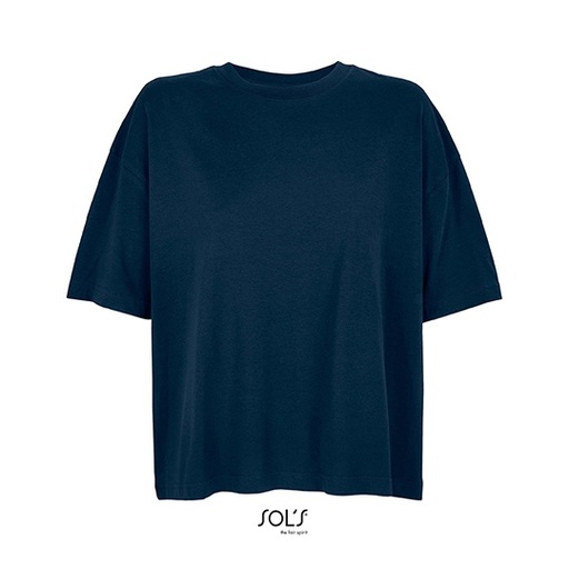 Damski T-shirt Oversize L03807 - French Navy