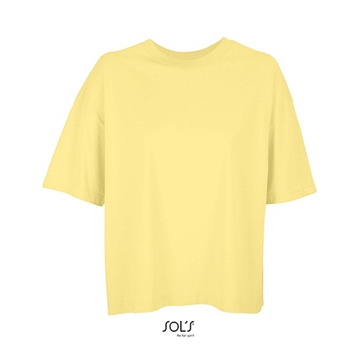 Koszulka Oversize damska L03807 - Light Yellow