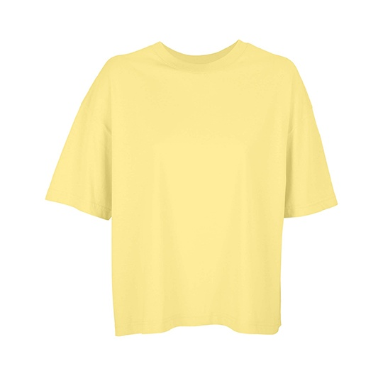 T-shirt Oversize Bawełna Organiczna L03807 - Light Yellow