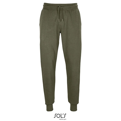 Spodnie Dresowe Slim Fit Organiczna Bawelna Polar L03810 - Khaki