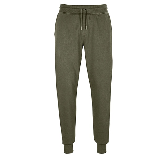 Spodnie Dresowe Slim Fit Organiczna Bawełna Polar L03810 - Khaki