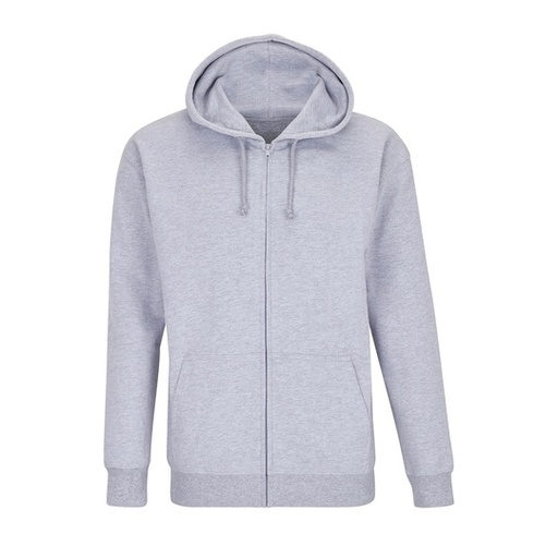 Bluza Rozpinana Unisex Bawełniana z Recyklingowanym Poliestrem L03812 - Grey Melange
