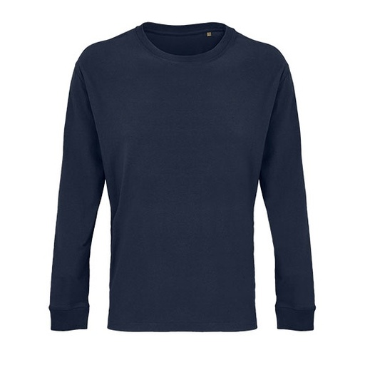 Koszulka Oversize z Długim Rękawem Bawełna Organiczna L03982 - French Navy