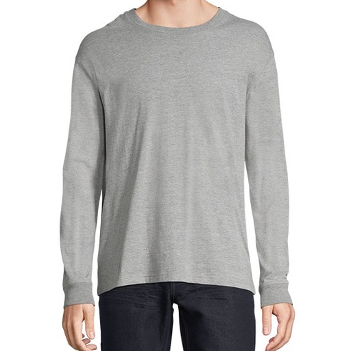 Koszulka Oversize z Dlugim Rekawem Bawelna Organiczna L03982 - Grey Melange