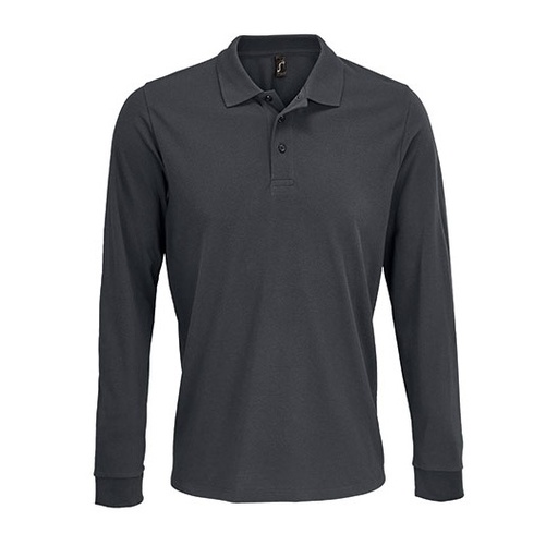 Uniseksowe polo z długim rękawem L03983 - Dark Grey