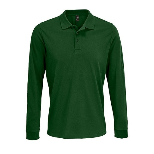Unisex polo z długim rękawem L03983 - Bottle Green