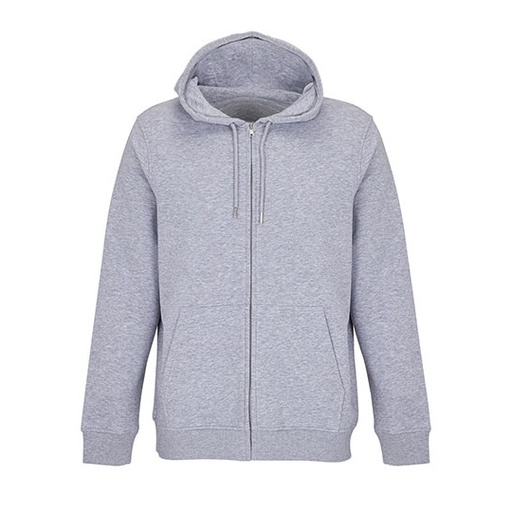 Bluza Unisex na Zamek Bawełna Organiczna L04237 - Grey Melange