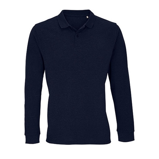 Koszulka Polo Unisex Długi Rękaw Bawełna Organiczna L04241 - French Navy