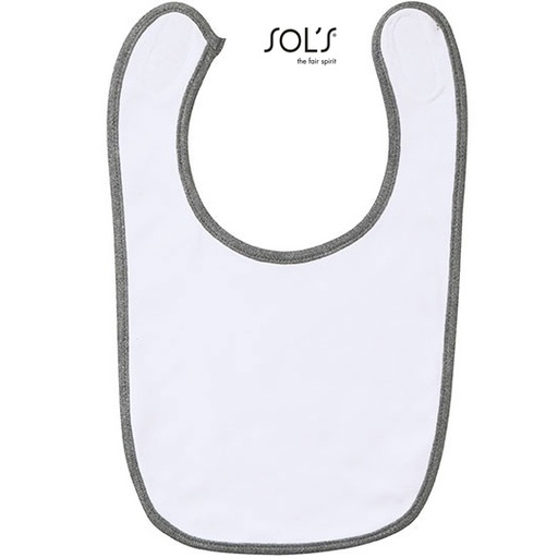 Sliniak Dwuwarstwowy Bawelniany L116 - White & Melange Grey