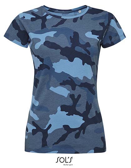 Damska koszulka Camo  - Blue Camo
