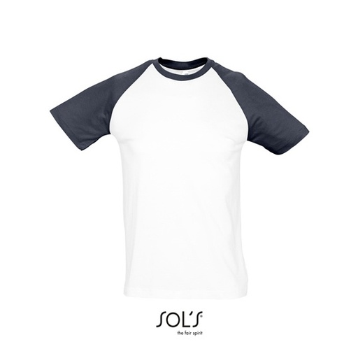 T-Shirt Raglan L140 - White & Navy