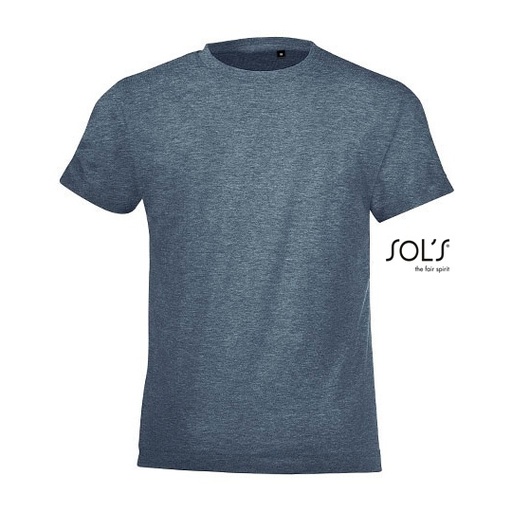 T-shirt dziecięcy okrągły dekolt L149K - Heather Denim