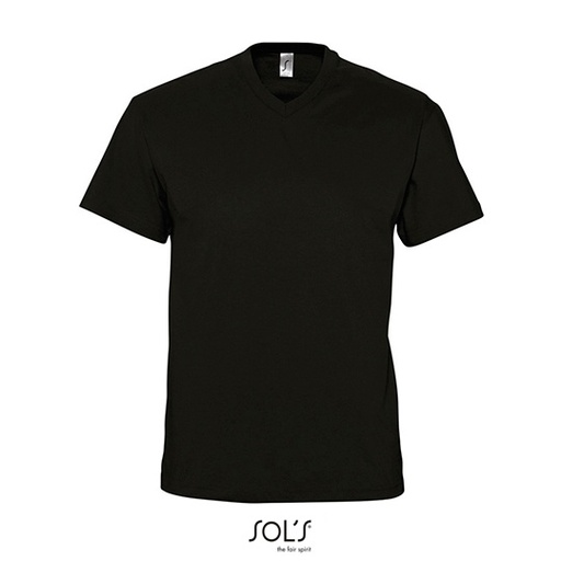 T-Shirt z Dekoltem V L151 - Deep Black