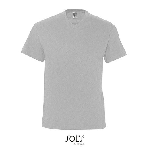 T-Shirt z dekoltem V L151 - Grey Melange