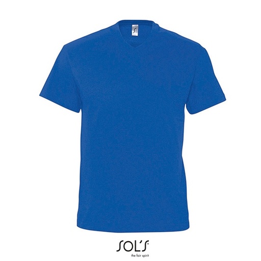 T-shirt Męski Klasyczny Bawełniany Dekolt V L151 - Royal Blue 241