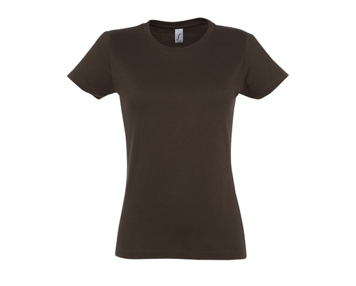 T-shirt Damski Slim Bawelniany L191 - Chocolate