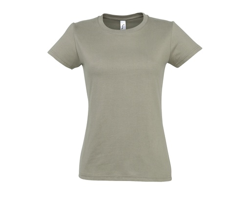 Damski t-shirt slim L191 - Khaki