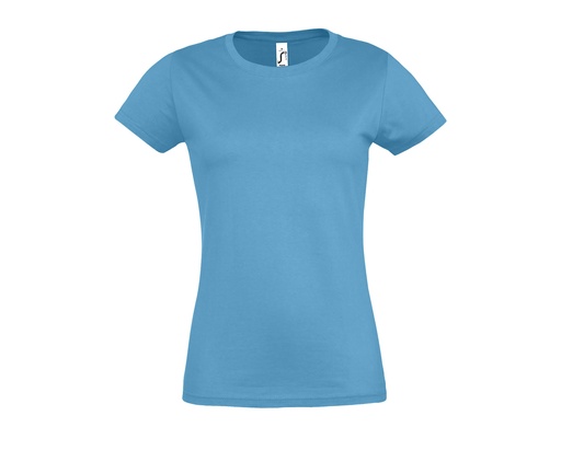 T-shirt Damski Slim Bawełniany L191 - Aqua