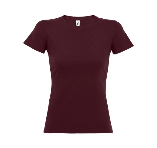 Damski t-shirt slim L191 - Burgundy